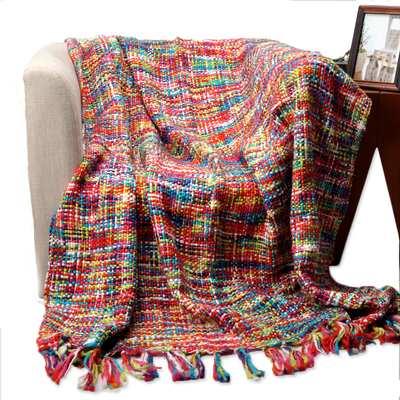 Bohemian Colorful knitted decorative sofa blanket cape Thread blanket slipcover carpet Bed flower printed with Tassels
Bohemian Colorful knitted decorative sofa blanket cape Thread blanket slipcover carpet Bed flower printed with Tassels
