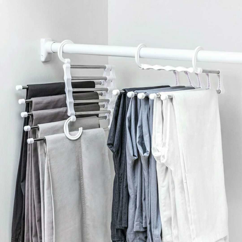 5 in 1 Multi-function Trousers Hanger Stainless Steel Clothes Storage Rack Adjustable Pants Tie Storage Shelf Closet Organizer
5 in 1 Multi-function Trousers Hanger Stainless Steel Clothes Storage Rack Adjustable Pants Tie Storage Shelf Closet Organizer