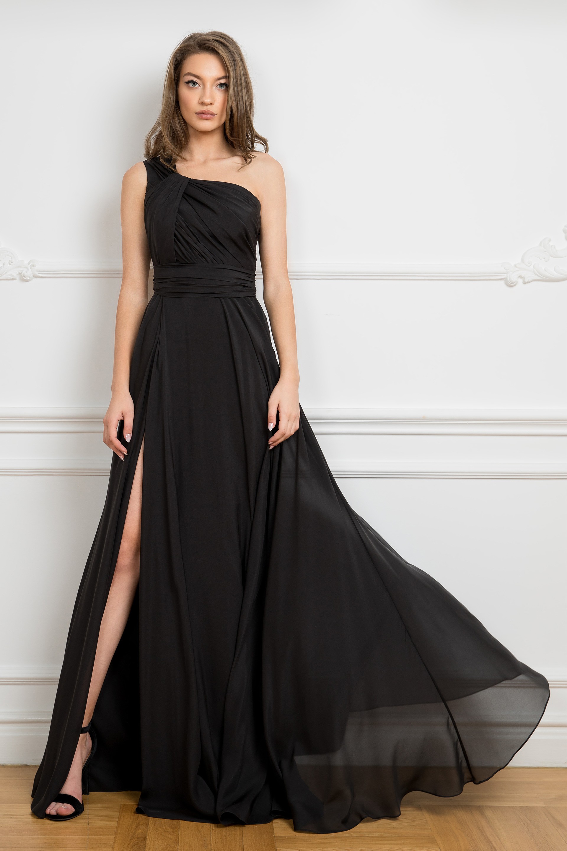 Cristallini A Line Split Prom Dress One Shoulder Formal Prom Dresses Party Event Gown Custom Made Long Evening Dress Plus Size