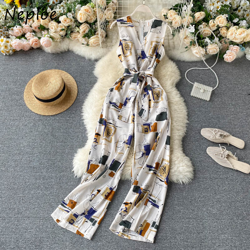 Neploe Vintage Slim V Neck Polka Dot Print Bandage Rompers Summer Full Length Jumpsuit Elegant Playsuit Beach Holiday Jumpsuits, Apricot
Neploe Vintage Slim V Neck Polka Dot Print Bandage Rompers Summer Full Length Jumpsuit Elegant Playsuit Beach Holiday Jumpsuits, Apricot