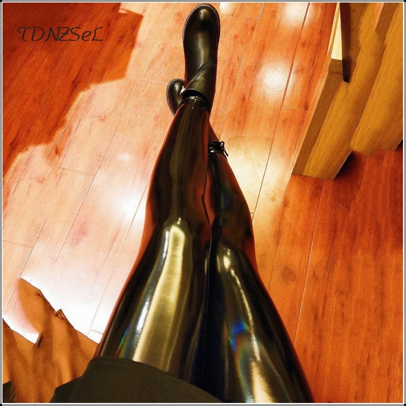 Sexy PU Patent Leather Pants Shiny Leather Pencil Pants Women Black Latex Girls Slim Skinny Trousers Female Soft Warm Legging T200113