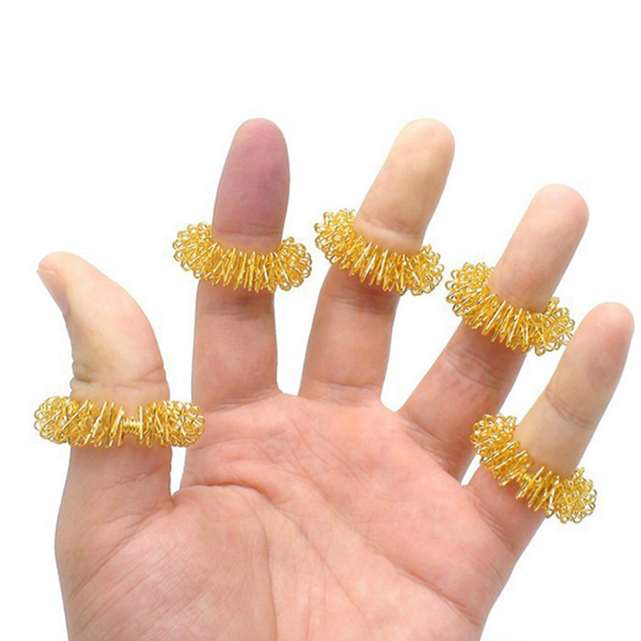 Stainless Steel Finger Massage Ring Massager Acupuncture Rings Health Care Body Massager Relax Finger Hand Care Anillo De Masaje De Dedo