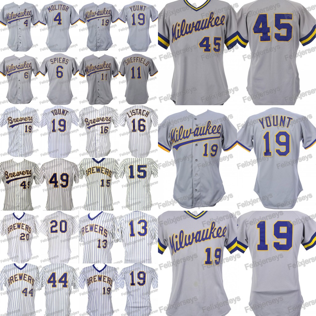 19 Robin Yount Paul Molitor Bill Spiers Gary Sheffield Dickie Thon Pat Listach Teddy Higuera Hank Aaron Juan Nieves Jersey, As pic
19 Robin Yount Paul Molitor Bill Spiers Gary Sheffield Dickie Thon Pat Listach Teddy Higuera Hank Aaron Juan Nieves Jersey, As pic
