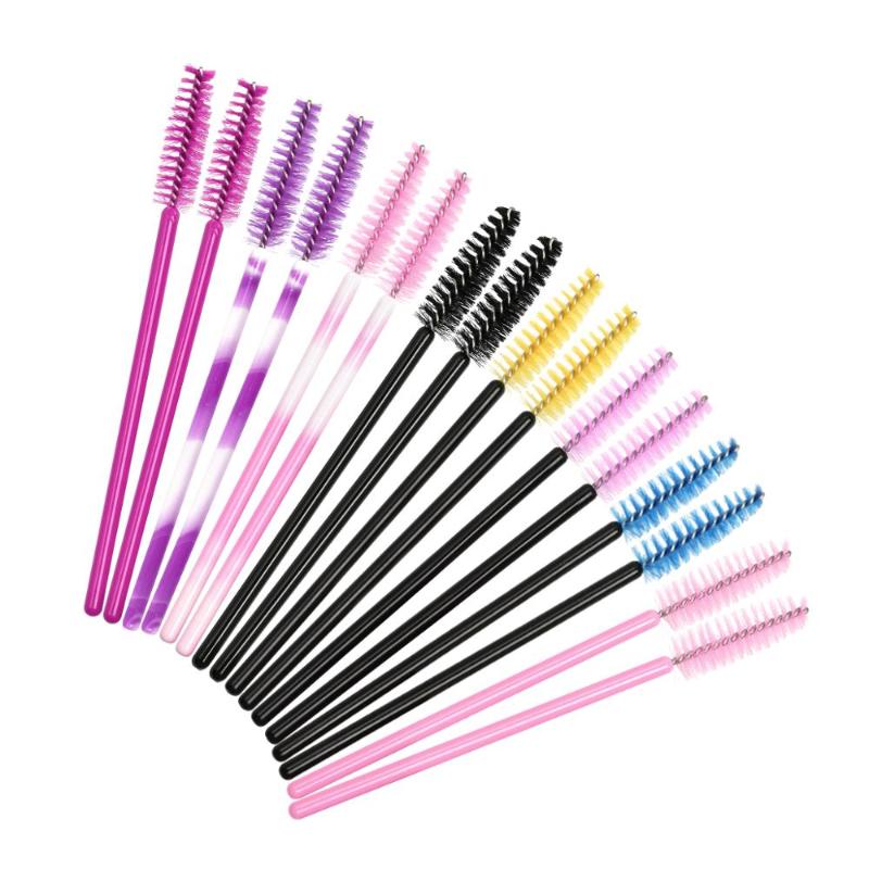 Six Colors Disposable Mascara Wands Mini Lashes Brushes Mascara Applicator Micro Spoolie Brushes For Eye Lash