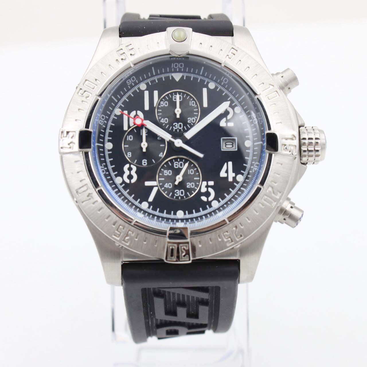 High-end Stainless Steel Bezel Quartz Chronograph Pilots Watches Blackbird 43MM Sports Style Black Dial Rubber Band Mens Wristwatches
High-end Stainless Steel Bezel Quartz Chronograph Pilots Watches Blackbird 43MM Sports Style Black Dial Rubber Band Mens Wristwatches
