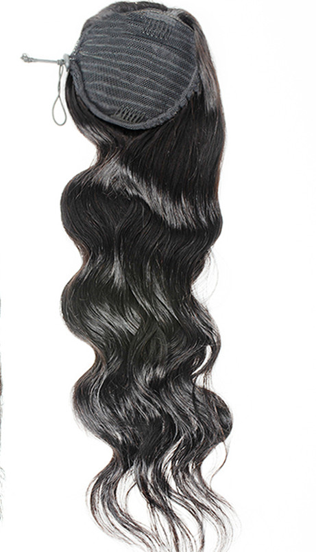 Ponytail sell Loose wave drawstring ponytail hair extension clip in curly 100% virgin human hair cuticle aligned hair