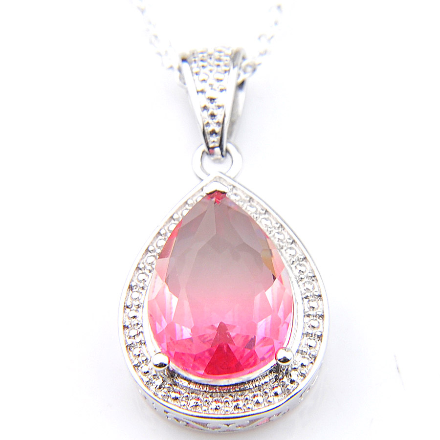 10Pcs Luckyshine 3 Color Optional Women Wedding Party Jewelry Tourmaline Gems Silver Vintage Necklaces Pendants With Chain Free Shipping
10Pcs Luckyshine 3 Color Optional Women Wedding Party Jewelry Tourmaline Gems Silver Vintage Necklaces Pendants With Chain Free Shipping
