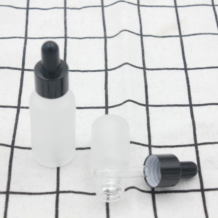 30ml 15ml Glass Dropper Bottle Essential Oil 10ml Frost White Serum Bottles with Rose Gold Cap