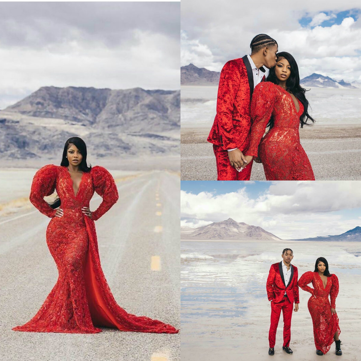 2020 Plus Size Mermaid Wedding Dresses With Detachable Train Lace Appliques Long Sleeve Bridal Gowns Custom Made Red Abiti Da Sposa