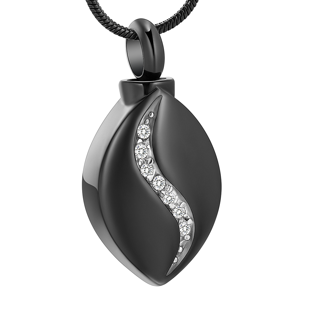 Z924 Black teardrop cremation pendant crystals rhinestones inlay human ashes holder, loss of love pet urn necklace Memorikal 
Z924 Black teardrop cremation pendant crystals rhinestones inlay human ashes holder, loss of love pet urn necklace Memorikal