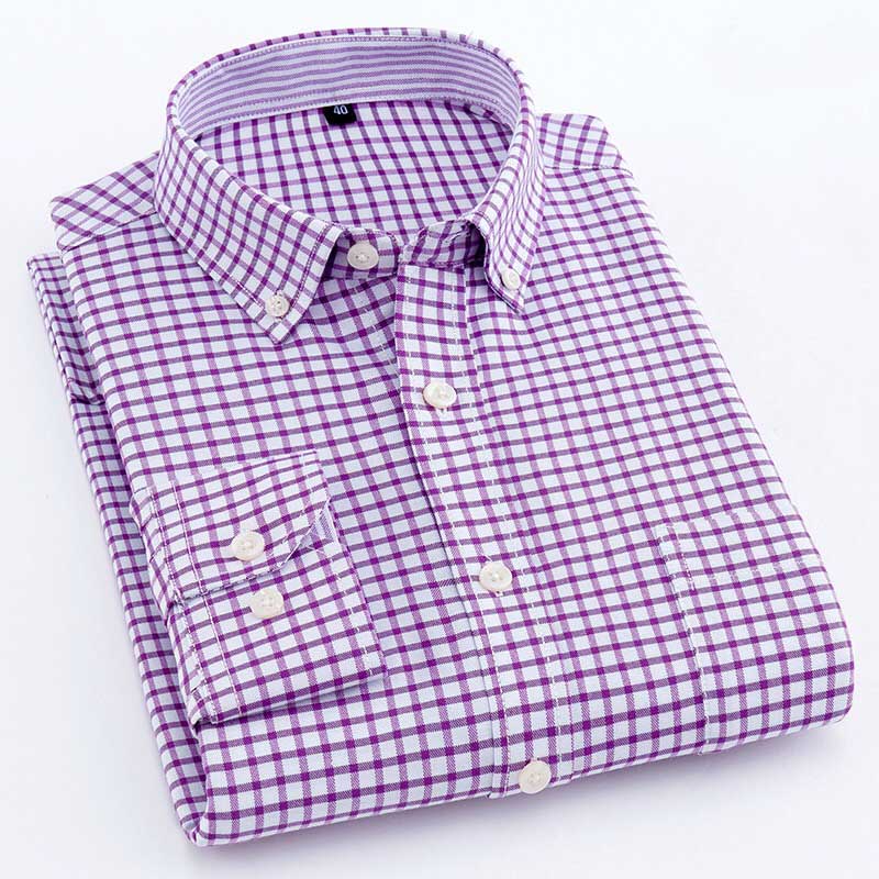 High Quality Mens Cotton Oxford Striped Single Patch Pocket Long Sleeve Regular-fit Comfortable Casual Button-collar Shirts, 8119
High Quality Mens Cotton Oxford Striped Single Patch Pocket Long Sleeve Regular-fit Comfortable Casual Button-collar Shirts, 8119