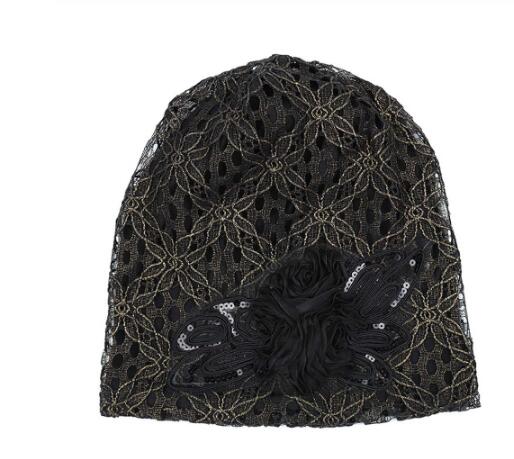 Women Lace Flower Slouchy Baggy Head Cap Chemo Beanie Cancer Hat Turban Ms. lace month warm chemotherapy hat cappello donna GB1331