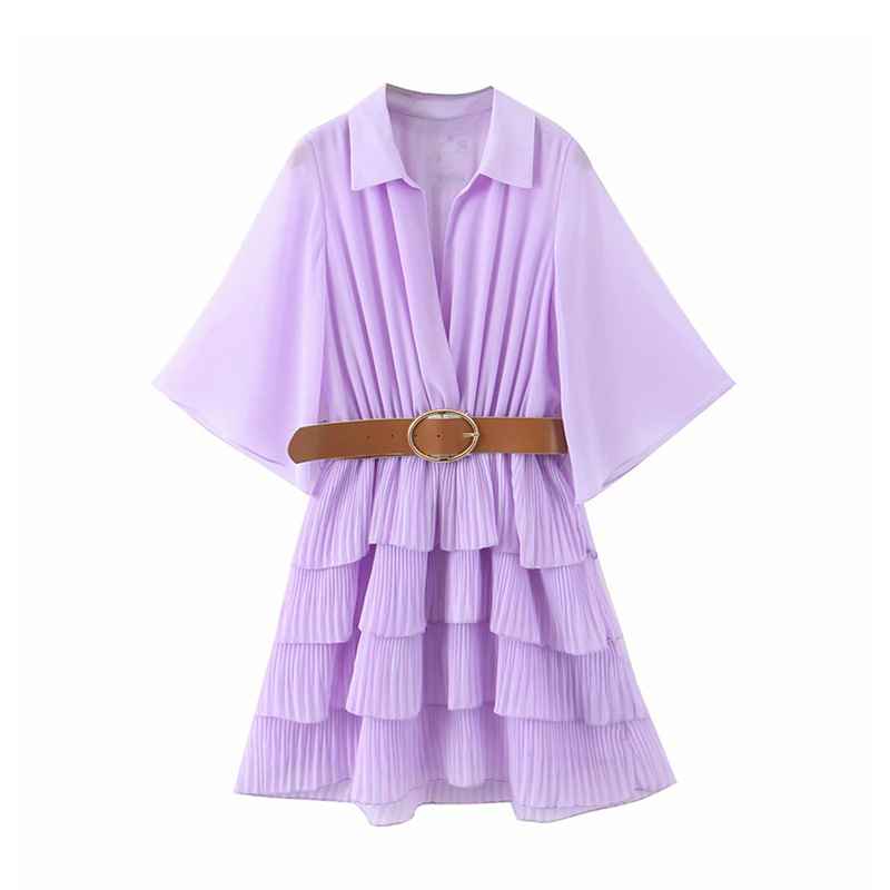 Paris Girl Summer Fashion Turn-down Collar Women's Fitted Belt Pleated Mini Dress, Pink
Paris Girl Summer Fashion Turn-down Collar Women's Fitted Belt Pleated Mini Dress, Pink