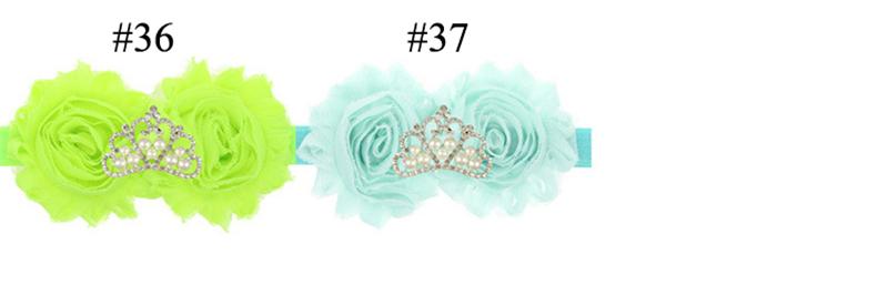 37 Colors Baby Headbands Flowers Shabby Elastic Headbands Girls Kids Rhinestone Tiara Hairbands Children Hair Accessories Headdress