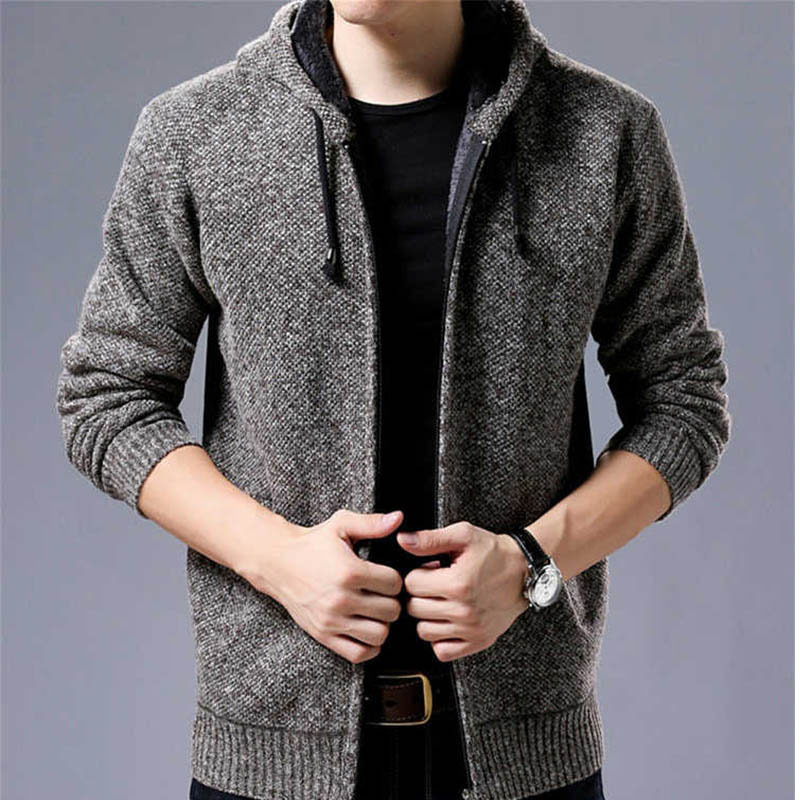 2020 New Men's Sweaters Autumn Winter Warm Cashmere Wool Zipper Cardigan Sweaters Man Casual Knitwear Sweatercoat male clothe T200402