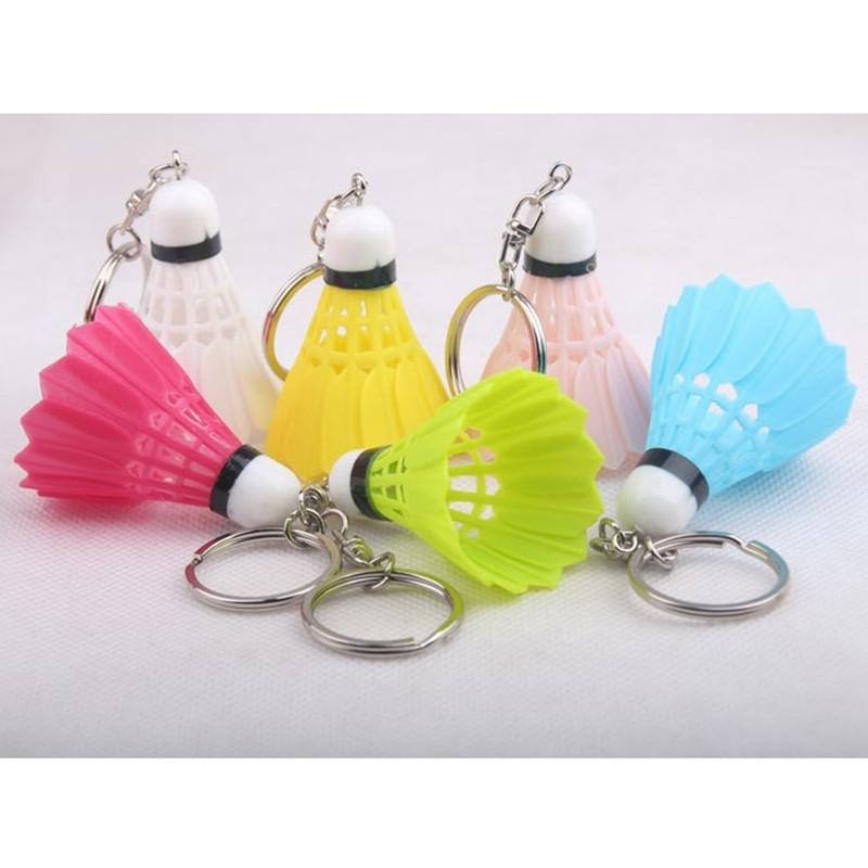 50pcs /Lot Mini Badminton Shuttlecock Key Chain Key Ring Pvc Unisex Resin Casual Sport Keychain Fashion Charm Keyring Accessories