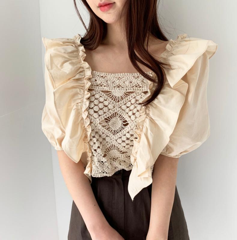 Women Lace Hollow Out Sexy Vinatge Crochet Blouses 2020 New Summer Korean Shirt Women Tops Puff Sleeve Blusas Verano Mujer, White
Women Lace Hollow Out Sexy Vinatge Crochet Blouses 2020 New Summer Korean Shirt Women Tops Puff Sleeve Blusas Verano Mujer, White
