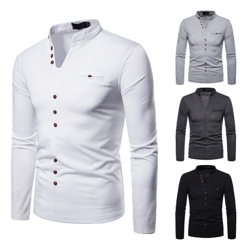 2020 men tshirt V-neck long-sleeved single breasted pullover solid color cotton blend T-shirt undershirt free shipping Q124, Dark gray
2020 men tshirt V-neck long-sleeved single breasted pullover solid color cotton blend T-shirt undershirt free shipping Q124, Dark gray