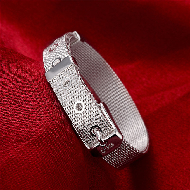 Hot sale best gift 925 silver Net strap bracelet DFMCH006,Brand new fashion 925 sterling silver plated Chain link bracelets high grade