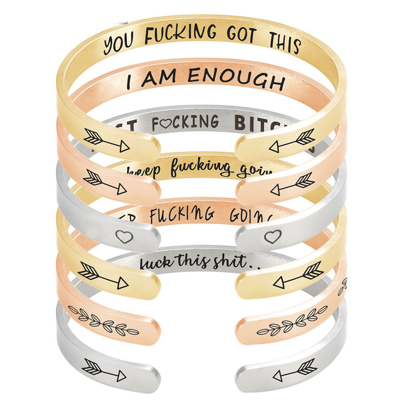 Fashion 6mm Personalized Cuff Bracelet I am enough best beaches Engraved Titanium Steel Bangle Gifts For Women Girls
Fashion 6mm Personalized Cuff Bracelet I am enough best beaches Engraved Titanium Steel Bangle Gifts For Women Girls