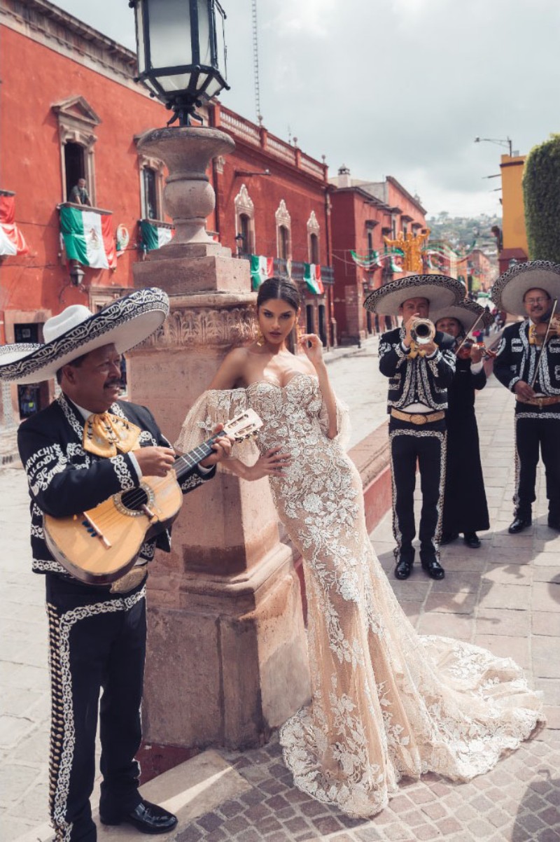 Julie Vino Mermaid Champagne Wedding Dresses Off The Shoulder Lace Bridal Gowns Vintage Beach Sweep Train Wedding Dress