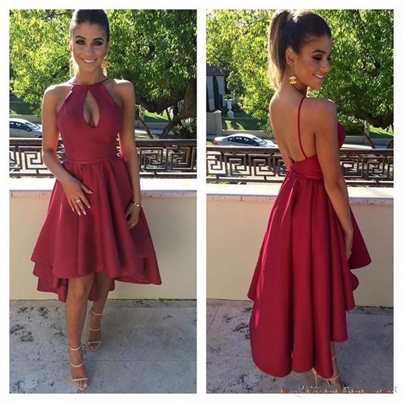 2020 High Low Prom Dresses Burgundy Halter Neck Party Gowns Backless Sexy Cocktail Dress New Arrvial, Orange
2020 High Low Prom Dresses Burgundy Halter Neck Party Gowns Backless Sexy Cocktail Dress New Arrvial, Orange