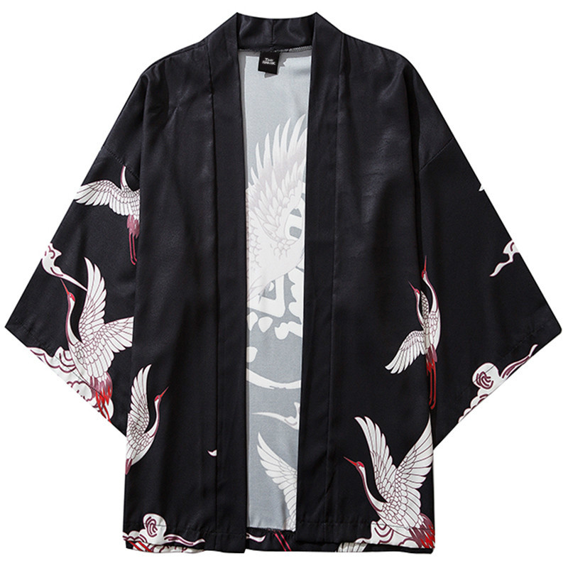 Januarysnow Japanese Kimono Jacket Crane Kanji Printed Harajuku 2020 Hip Hop Men Japan Streetwear Jacket Summer Thin Clothing Loose Kimono, Black
Januarysnow Japanese Kimono Jacket Crane Kanji Printed Harajuku 2020 Hip Hop Men Japan Streetwear Jacket Summer Thin Clothing Loose Kimono, Black