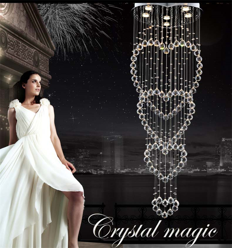 Modern Minimalist Living room Bedroom Ceiling Crystal chandelier Light Led Chandeliers lighting Hanging wire Crystal lamp Lustre Chandelier