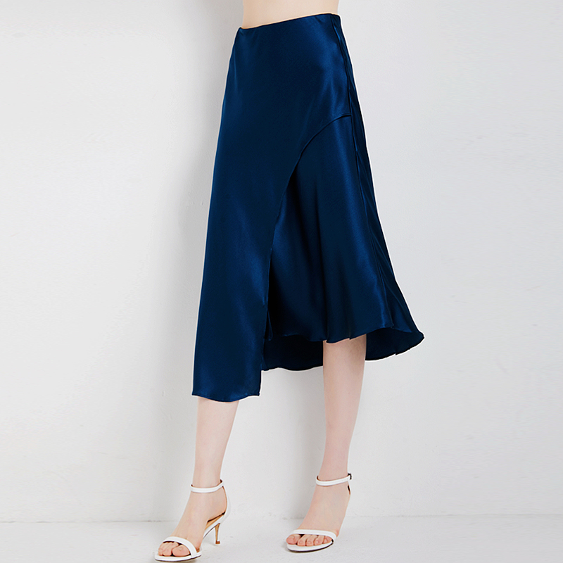 Skirt Women High Quality 100% Heavy Silk Asymmetric Design Solid Elastic Waist Oblique Split Elegant Skirt 2 Colors New Fashion, As picture
Skirt Women High Quality 100% Heavy Silk Asymmetric Design Solid Elastic Waist Oblique Split Elegant Skirt 2 Colors New Fashion, As picture