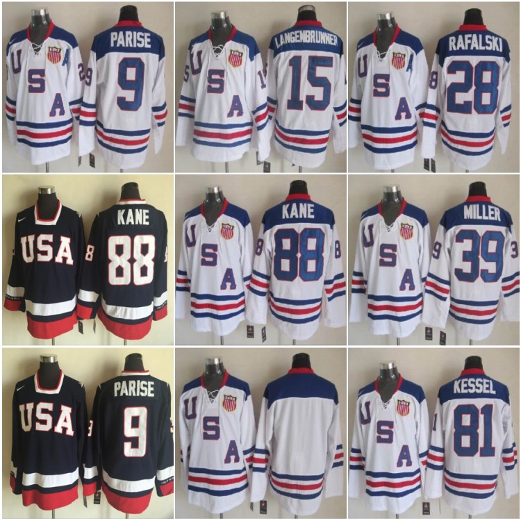 2010 USA Hockey Jerseys 88 Patrick Kane Phil Kessel 9 Zach Parise 28 Brian Rafalski 39 Ryan Miller 15 Jamie Langenbrunner Tim Thomas White, As pic
2010 USA Hockey Jerseys 88 Patrick Kane Phil Kessel 9 Zach Parise 28 Brian Rafalski 39 Ryan Miller 15 Jamie Langenbrunner Tim Thomas White, As pic