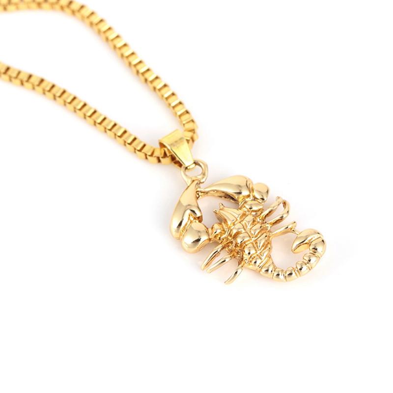 Personality Scorpio Long Chain Gold Color Scorpion Pendant Necklace For Men Punk Rock Necklace Hip Hop Jewelry Gift