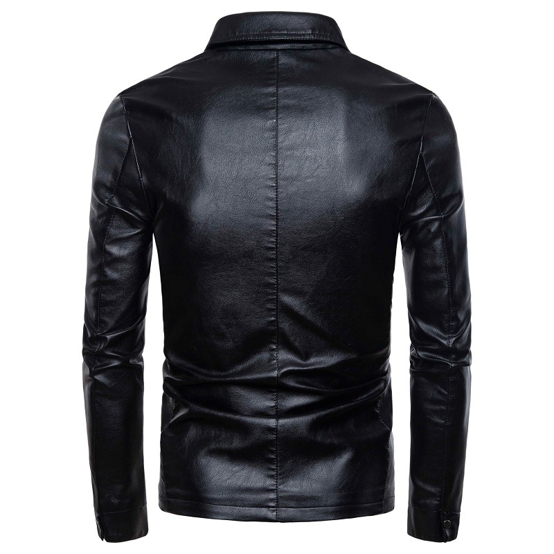 Cross-border trade new winter 2019 men's high quality Korean fashion Slim motorcycle leather jacket lapel, Black
Cross-border trade new winter 2019 men's high quality Korean fashion Slim motorcycle leather jacket lapel, Black