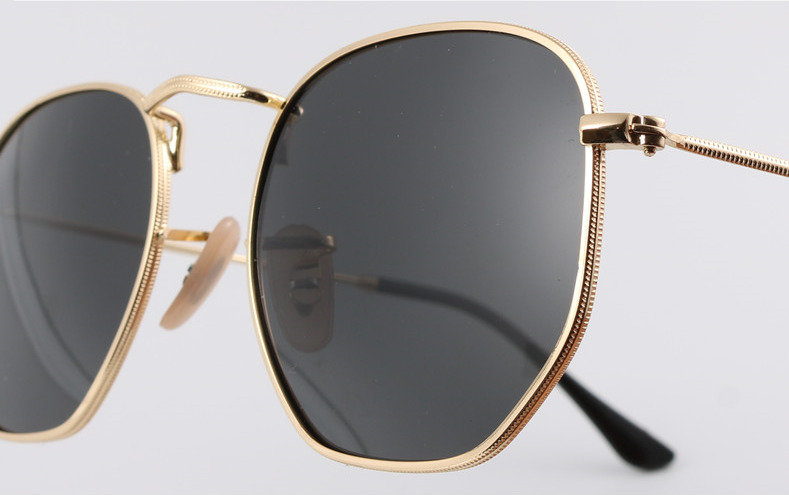 BARCUR Classic Retro Reflective Sunglasses Man Hexagon Sunglasses Metal Frame Eyewear Sun Glasses With Box Oculos De Sol gafas T191230
