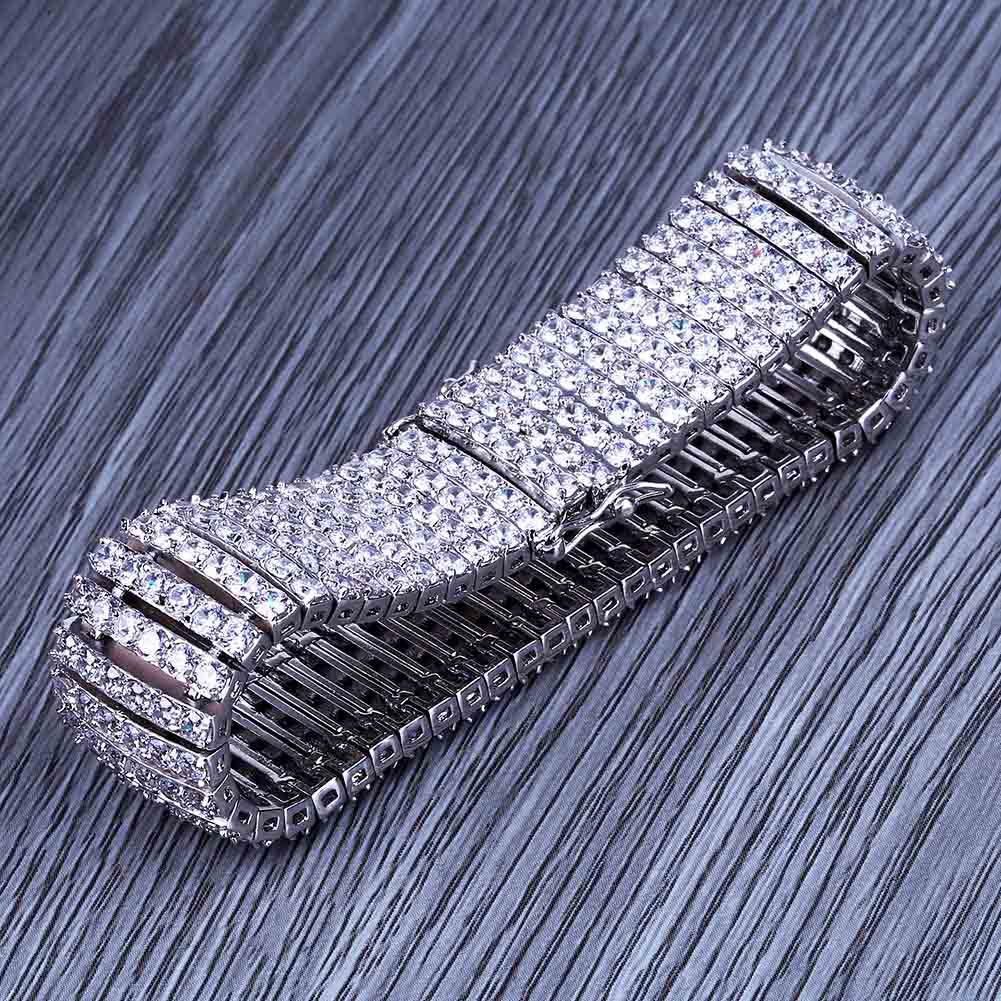 Wholesale- new hot superior quality Bracelet 6 rows of zircon gilded hip-hop men's Bracelet