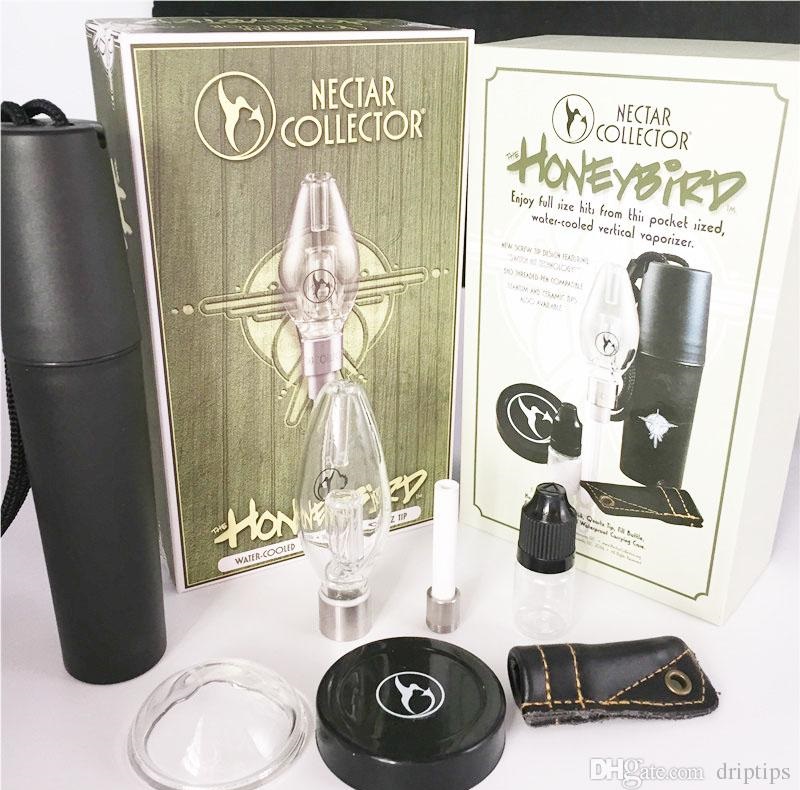 Honeybird kit nectar collector vaporizer Smoking Accessories with 510 Thread Titanium Tip Quartz Nail Ceramic Tips Dab Rig Kits Glass Water Bongs