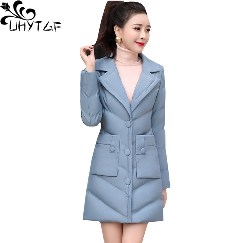 UHYTGF Quality down jacket winter coat women Lapel single-breasted slim female jacket Pure color wild casual Warm cotton coat446, Black
UHYTGF Quality down jacket winter coat women Lapel single-breasted slim female jacket Pure color wild casual Warm cotton coat446, Black
