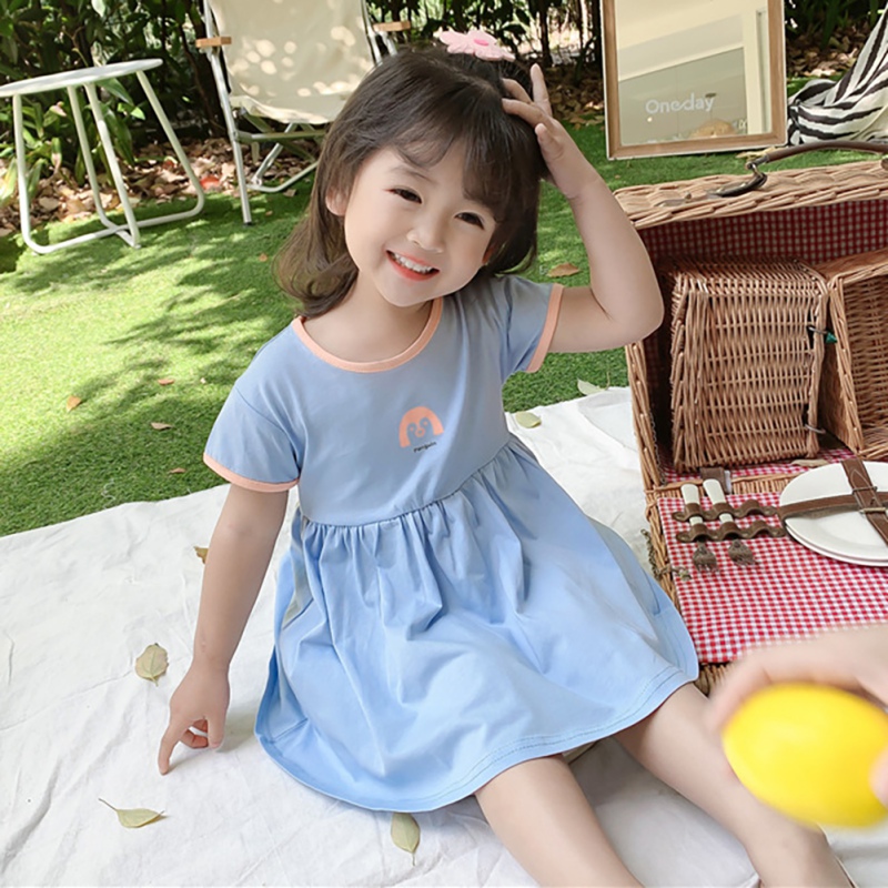 Summer Girls Dress Round Neck Cute Short Sleeve Dress Casual Flowers Pattern Children's Fashion 2020, Pink
Summer Girls Dress Round Neck Cute Short Sleeve Dress Casual Flowers Pattern Children's Fashion 2020, Pink