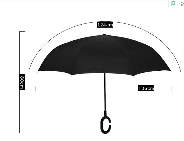 Newest Windproof Reverse Umbrella Folding Double Layer Inverted Rain Umbrella Self Stand Inside Out Rain Protection C-Hook Hands dc591