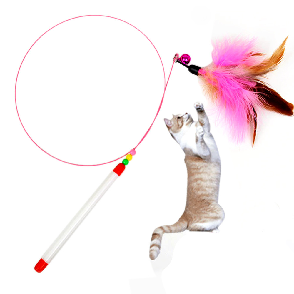 2019 New Style Kitten Teaser Interactive Toy Rod with Bell and Featherpet toys dogs Cat accessoires