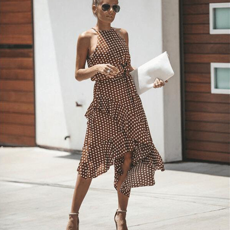 Asymmetrical Sexy Vintage Vestidos Polka Dot Dress Women Dresses Summer 2019 Female Sundress Irregular Halter midi Khaki Dress, Black
Asymmetrical Sexy Vintage Vestidos Polka Dot Dress Women Dresses Summer 2019 Female Sundress Irregular Halter midi Khaki Dress, Black