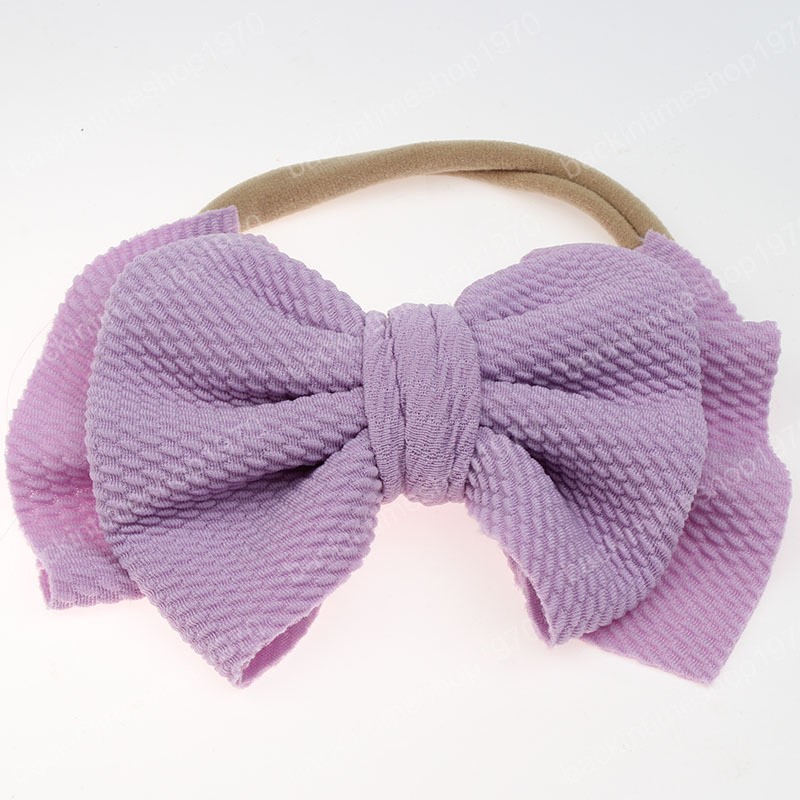 9 Colors Baby Nylon Knotted Headbands Girls Head Wraps Infant Toddler Newborn Hairbands Big Bows Stretchy Hair Accessories