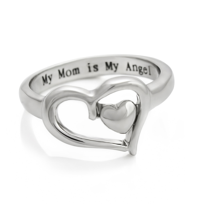 Vintage MOM Rings for Women Mother's Birthday Mother's Day Gifts Silver Color Heart Shape Rings My Mom is My Angel Jewelry Anel 
Vintage MOM Rings for Women Mother's Birthday Mother's Day Gifts Silver Color Heart Shape Rings My Mom is My Angel Jewelry Anel
