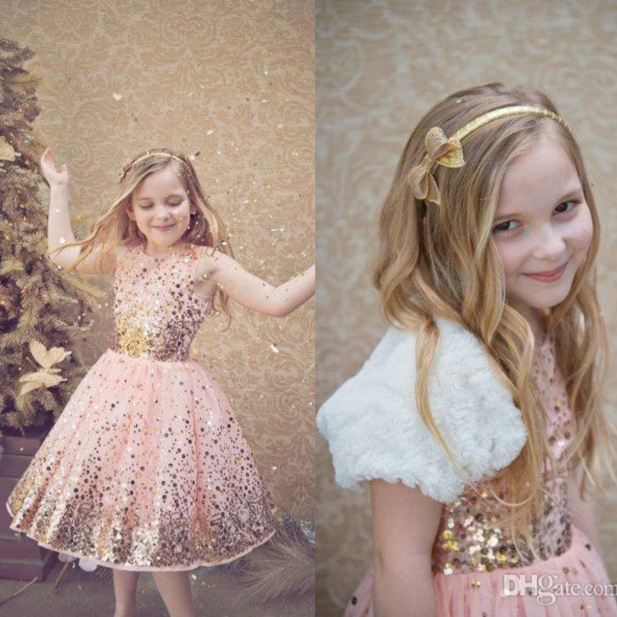 Sparkly Blush Sequined Flower Girl Dresses A Line Crew Neckline Tea Length Tulle Little Girls Pageant Dress, White
Sparkly Blush Sequined Flower Girl Dresses A Line Crew Neckline Tea Length Tulle Little Girls Pageant Dress, White