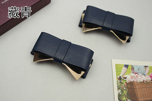 1 Pair Fashion Shoe Accessory Black Bow Leather Shoe Clips Charm Decoration For High Heels Loafer 14 Colors