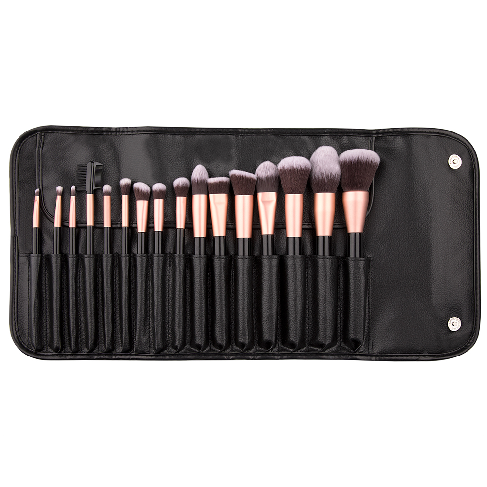 Professional 16pcs Makeup Brushes Set Soft Hair wood Handle Lips Make up Brush for Blender Kabuki Eyebrow Comb Eyeshadow Kit Tool with Bag