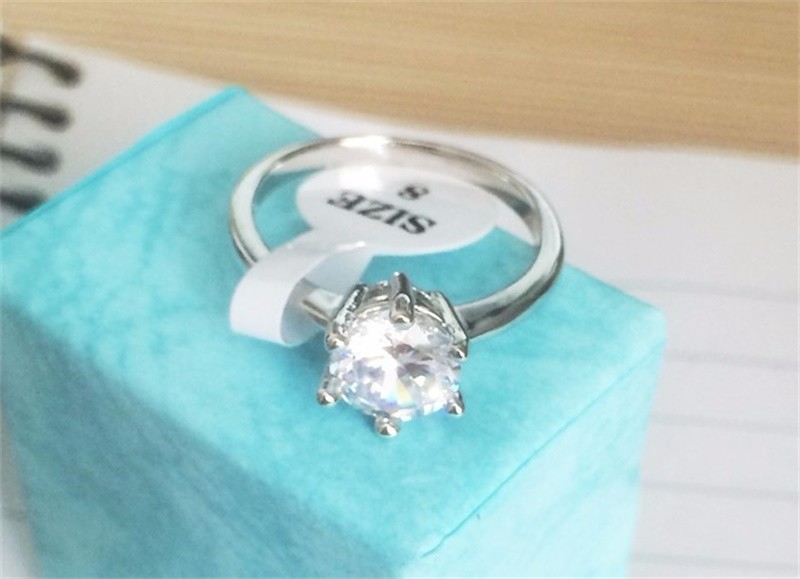 Classic Real Solid Wedding for Women Set 6mm Sona DIA cz Engagement Ring Pure Sier Rings Fine Jewelry size 4-9