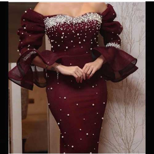 Amazing Burgundy Pearls Knee Length Cocktail Evening Dresses Formal Gowns Juliet Sleeves Organza Sheath Prom Homecoming Dress Cheap, Champagne
Amazing Burgundy Pearls Knee Length Cocktail Evening Dresses Formal Gowns Juliet Sleeves Organza Sheath Prom Homecoming Dress Cheap, Champagne