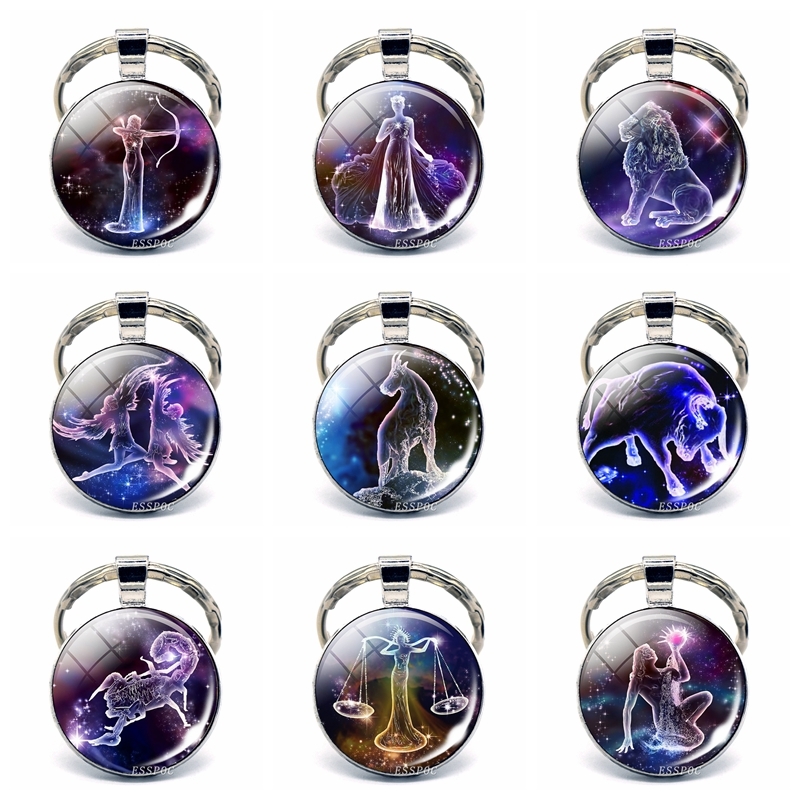 Wholesale 12 Zodiac Signs Keychain Zodiac Jewelry Constellation Glass Cabochon Keychain Best Birthday Gift For Friends
Wholesale 12 Zodiac Signs Keychain Zodiac Jewelry Constellation Glass Cabochon Keychain Best Birthday Gift For Friends