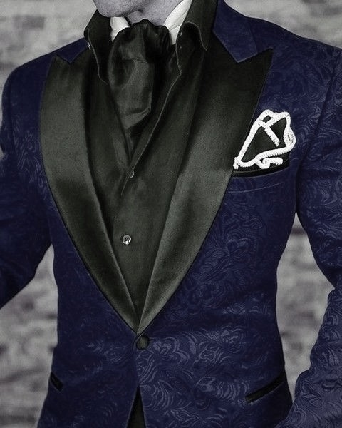 Men Suits Hot Pink Pattern and Black Groom Tuxedos Shawl Satin Lapel Groomsmen Wedding/Prom Best Man ( Jacket+Pants+Bow Tie ) L401