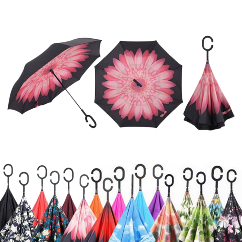 Non Automatic Creative Sunny Rainproof Inverted Umbrellas Double Layer With C Hook Handle Inside Out Reverse Folding Windproof Umbrella, Mixed
Non Automatic Creative Sunny Rainproof Inverted Umbrellas Double Layer With C Hook Handle Inside Out Reverse Folding Windproof Umbrella, Mixed